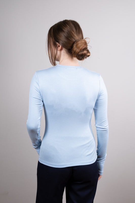 Açık Mavi Parmak Geçirmeli Body