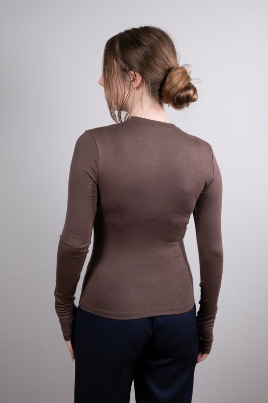 Kahverengi Parmak Geçirmeli Body