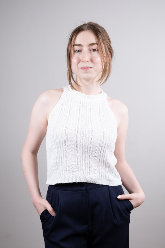 Beyaz Triko Crop
