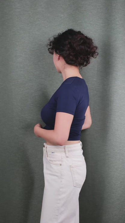 Lacivert Basic Crop